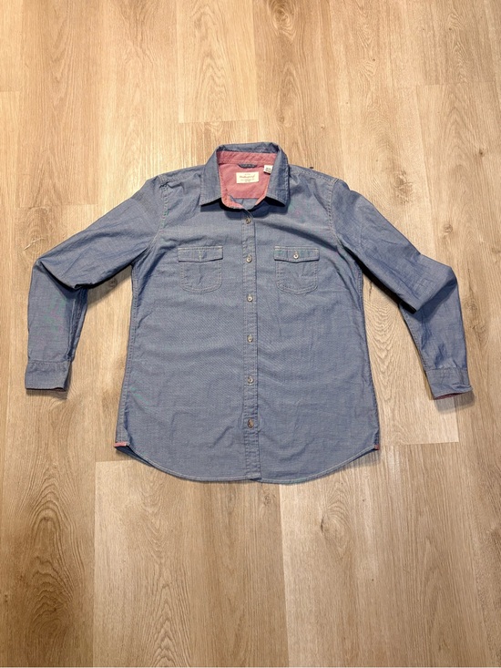 Weatherproof Tops - Weatherproof Vintage Blue Button Up Shirt Size Medium Plaid Lining Casual Fall